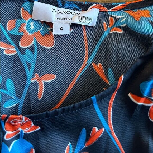 Thakoon Collective Black Sleeveless Floral Print Midi Shift Dress - Picture 10 of 12